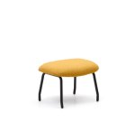 Repose-pied Belina en bouclette moutarde et acier avec finition noire