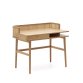 Araxi writing desk in veneer, solid ash wood and rattan 105 x 62 cm