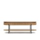 Licia mango wood coffee table with 1 drawer, with a natural finish and metal, 130 x 65 cm