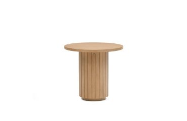 Mesa auxiliar redonda Licia de madera maciza de mango Ø 60 cm