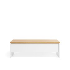 Mesa de centro elevable Abilen de chapa de roble y lacado blanco 110 x 60 cm FSC 100%