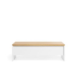 Mesa de centro elevable Abilen de chapa de roble y lacado blanco 110 x 60 cm FSC 100%