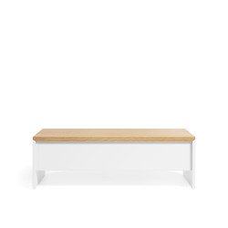 DE_Table basse relevable Abilen en placage de chêne et laqué blanc 110 x 60 cm FSC 100%