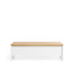 Mesa de centro elevable Abilen de chapa de roble y lacado blanco 110 x 60 cm FSC 100%