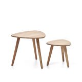 Lot Eluana 2 tables gigognes en bois d'acacia massif avec finition naturelle