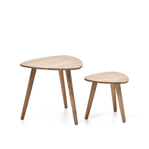 DE_Lot Eluana 2 tables gigognes en bois d'acacia massif avec finition naturelle