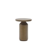 Malya metal round side table in brushed copper, Ø 40.5 cm