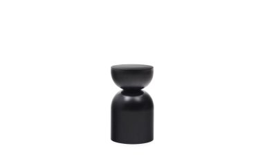 Mesa auxiliar Rachell de metal con acabado pintado negro brillante Ø 30,5 cm