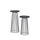 Dilva set of 2 metal side tables with painted matte black finish, Ø 36 cm