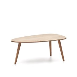 Table basse Eluana en bois d'acacia massif avec finition naturelle Ø 110 x 60 cm