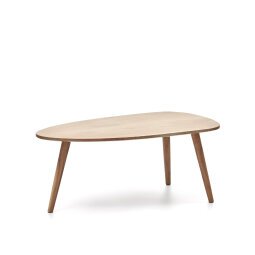 Mesa de centro Eluana de madera maciza de acacia con acabado natural Ø 110 x 60 cm