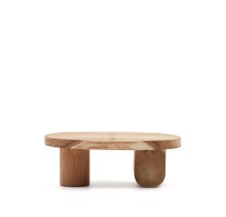 Mesa de centro Mosi de madera maciza de mungur Ø 90 x 60 cm
