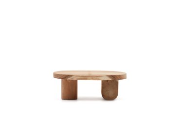 Mesa de centro Mosi de madera maciza de mungur Ø 90 x 60 cm