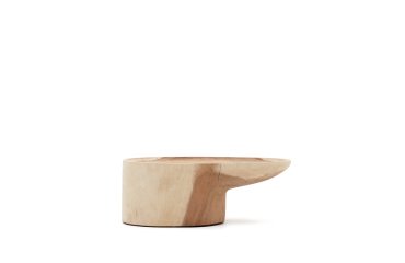 Mesa de centro con pie Mosi de madera maciza de mungur Ø 90 x 50 cm