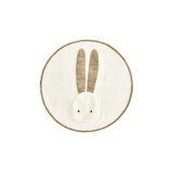 Tapis rond Yanil en coton beige petit lapin Ø 100 cm