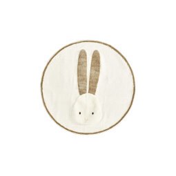 Tapis rond Yanil en coton beige petit lapin Ø 100 cm