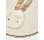 Alfombra redonda Yanil algodón beige de conejito Ø 100 cm