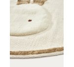 Alfombra redonda Yanil algodón beige de conejito Ø 100 cm