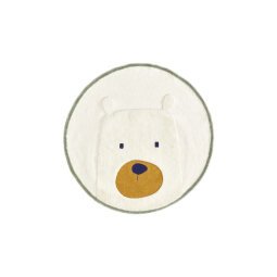Tapis rond Zelda en coton blanc d'ours Ø 100 cm