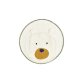 Zelda round white cotton bear rug, Ø 100 cm