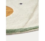 Alfombra redonda Zelda algodón blanco de oso Ø 100 cm