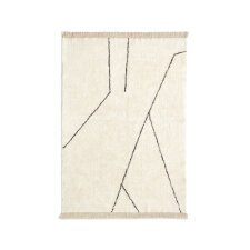 Mijas black and white cotton rug 160 x 230 cm