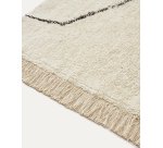 Alfombra Mijas de algodón blanco y negro 160 x 230 cm