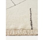 Alfombra Mijas de algodón blanco y negro 160 x 230 cm