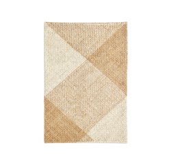 Alfombra Maelan de yute y algodón de cuadros natural 160 x 230 cm