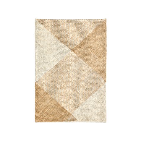 Maelan jute & cotton check rug 160 x 230 cm