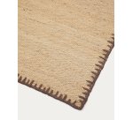 Alfombra Sorina de yute natural con borde marrón 160 x 230 cm
