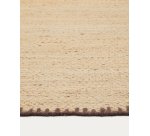 Alfombra Sorina de yute natural con borde marrón 160 x 230 cm