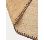 Alfombra Sorina de yute natural con borde marrón 160 x 230 cm