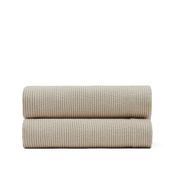 DE_Couvre-lit Bedar 100% coton beige pour lit de 160/180 cm