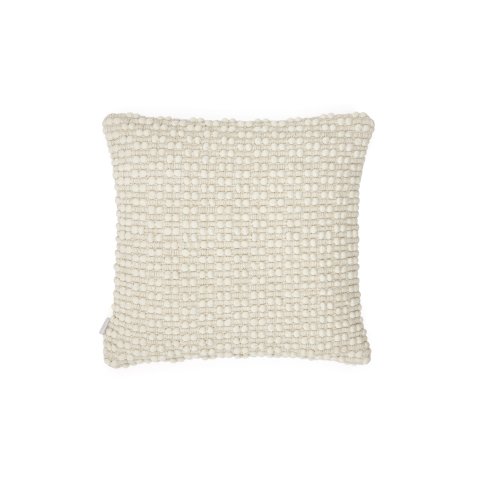 Mascarell cushion cover in white cotton and polypropylene, 45 x 45 cm