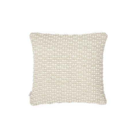 Mascarell cushion cover in white cotton and polypropylene, 45 x 45 cm