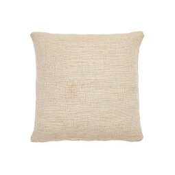 Housse de coussin Machiel en viscose et en coton naturel et blanc  50  x 50 cm