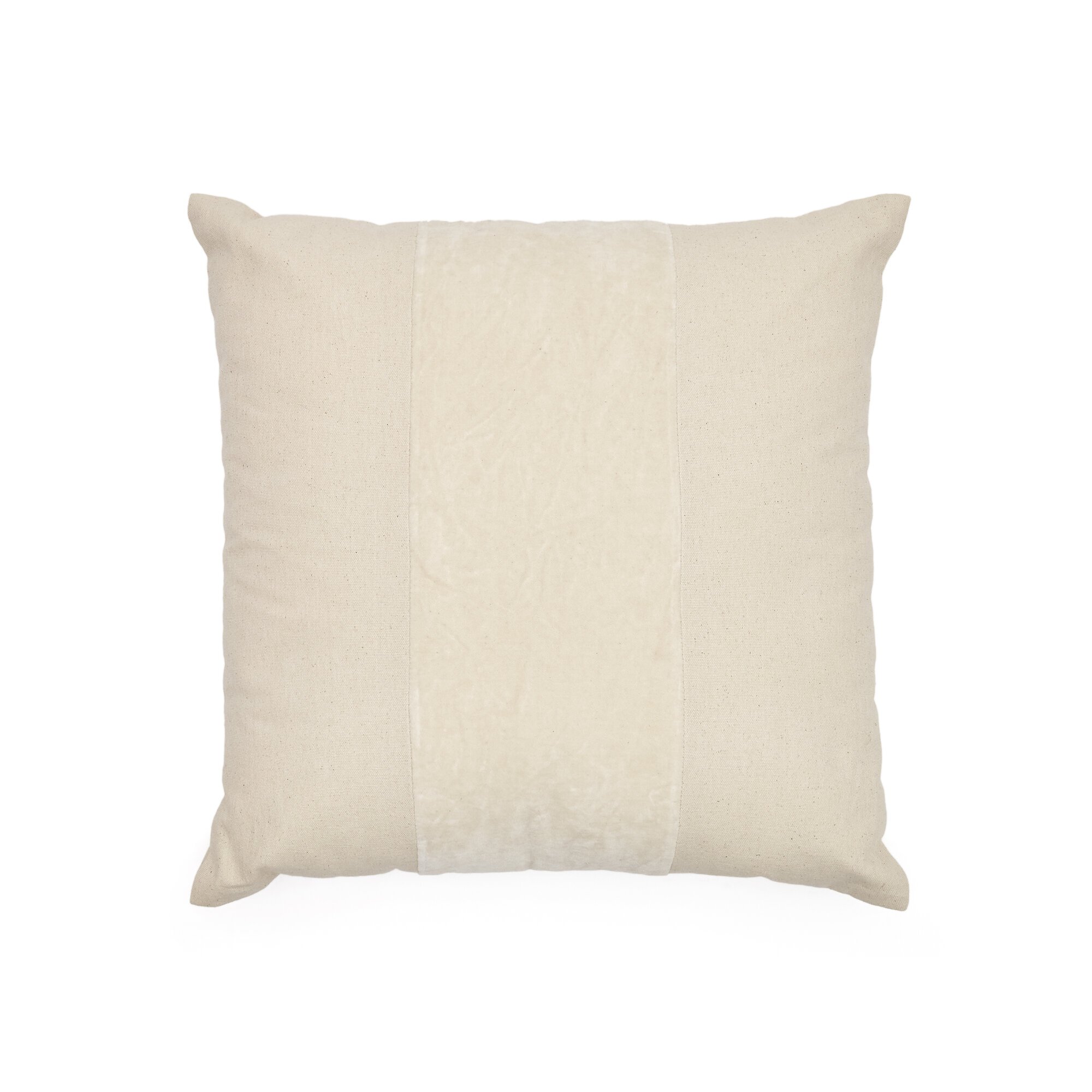 Housse coussin  Zaira 100% coton et velours blanc  45 x 45 cm