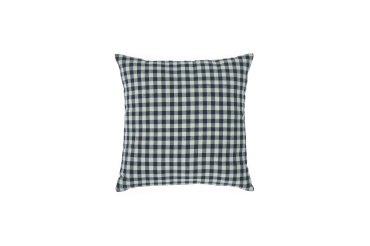 Housse coussin  Yanil 100% coton carreaux vert et bleu 45 x 45 cm