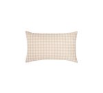 Funda cojín Yanil 100% algodón cuadros rosa y beige 30 x 50 cm