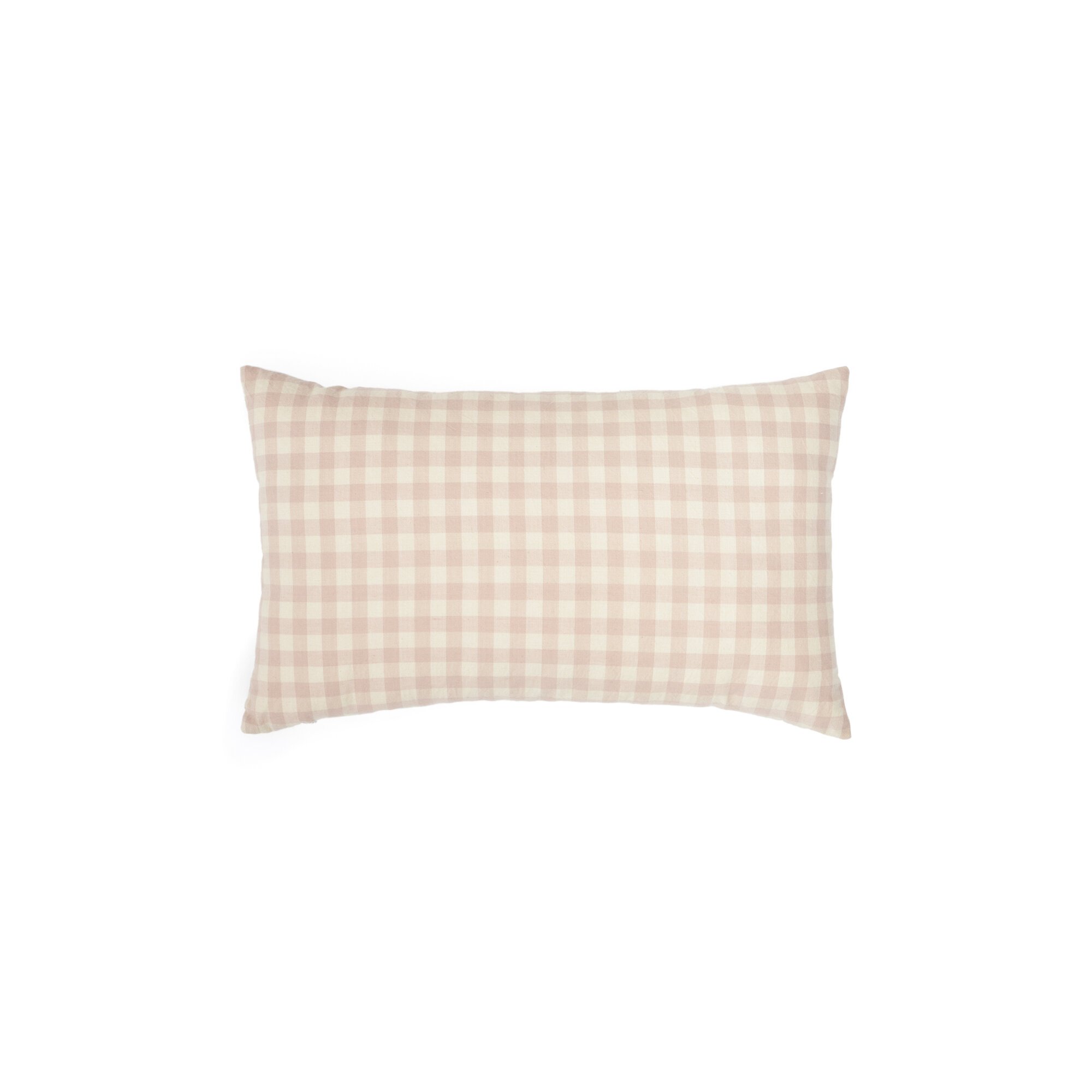 DE_Housse de coussin  Yanil 100% coton à carreaux rose et beige 30 x 50 cm