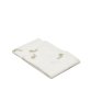 Masha round white linen and cotton tablecloth with embroidered gold lurex leaf detail Ø150cm