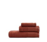 Veta gezichtshanddoek van 100% katoen in terracotta 30 x 50 cm