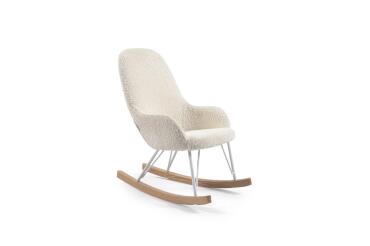 Joey children’s rocking chair in white fleece