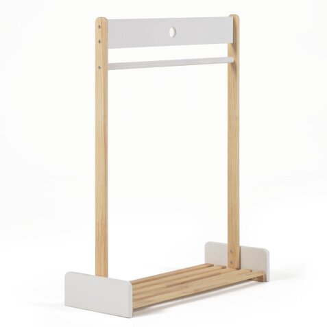 Adelaine hanger in solid natural pine and white MDF 100 x 40 cm FSC MIX Credit