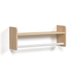 DE_Étagère penderie Florentina en pin massif naturel et MDF blanc 52,5 cm FSC MIX Credit