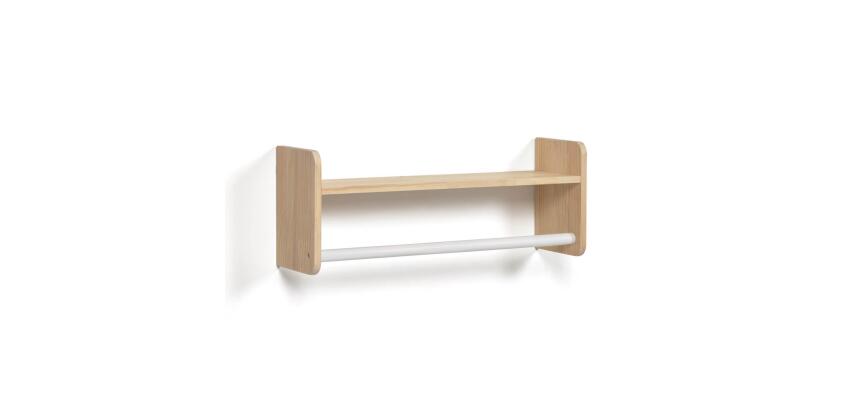 Estante perchero Florentina madera maciza pino natural y MDF blanco 52,5 cm FSC MIX Credit