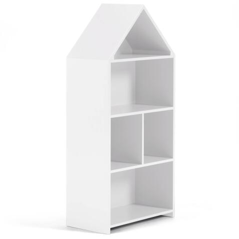 Celeste kids’ little house shelf unit in white MDF 50 x 105 cm