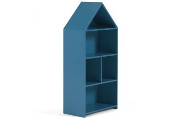 Celeste kids’ little house shelf unit in blue MDF 50 x 105 cm