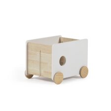 Bianina trolley with storage in solid natural FSC MIX Credit pine and white MDF